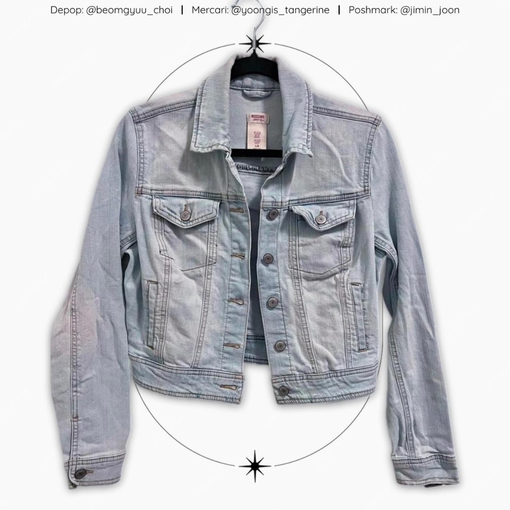 Light blue cropped denim jacket